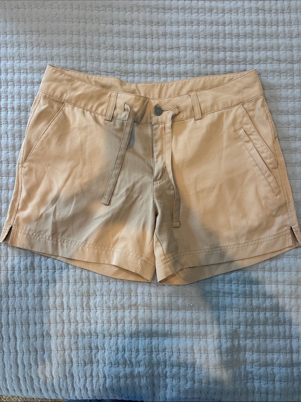 Beige Women's Casual Drawstring Shorts